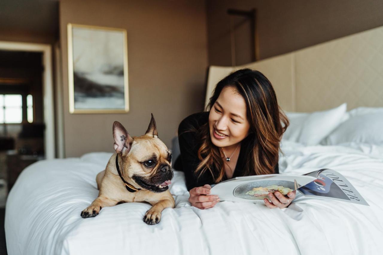 Fairmont Vancouver Airport In-Terminal Hotel Richmond Exterior foto A woman with her dog at a Four Seasons Hotel